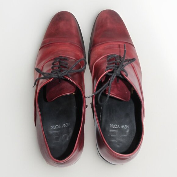 Paul Evans US 9.5 Italian Burgundy Oxblood Leather Cap Toe Dress Oxford Shoes